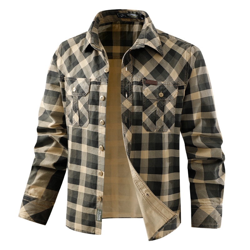Flannel Shirt Lined - Chemise à carreaux en pur coton