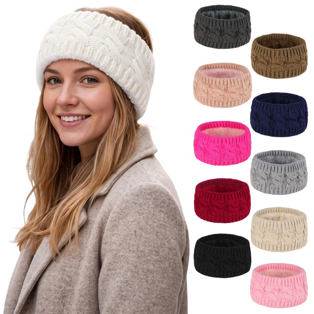 Fleece Ear Warmer Band - Équipement de course d'hiver pour femmes,